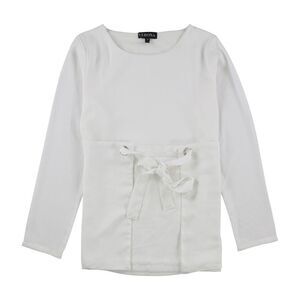 Verona Collection Womens Tie-Belt Pullover Blouse, White, NWT